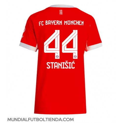 Camiseta Bayern Munich Josip Stanisic #44 Primera Equipación Replica 2025-26 para mujer mangas cortas